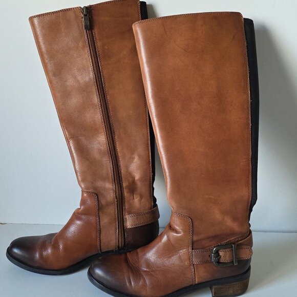 VINCE CAMUTO | Volero Leather Riding Boots Cognac Brown Sz 5.5M - Picture 2 of 7